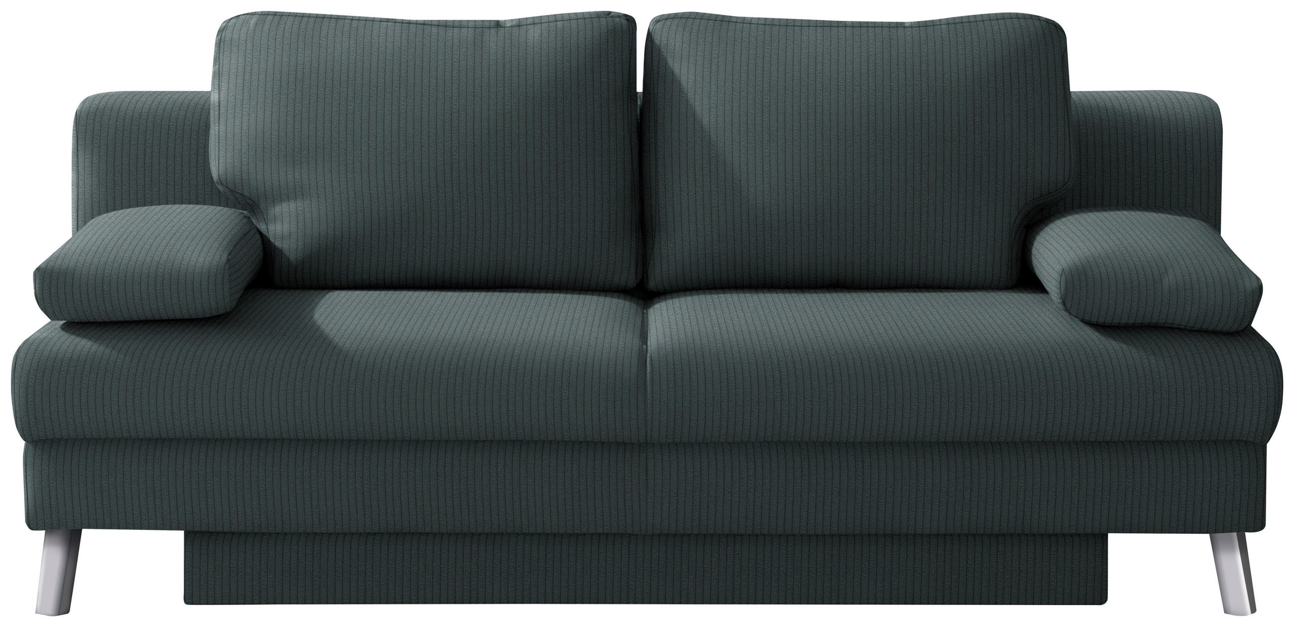 SCHLAFSOFA Cord Grau  - Chromfarben/Grau, Modern, Textil/Metall (194/91/90cm) - Novel