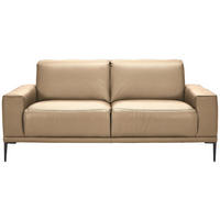 2-SITZER-SOFA Echtleder Beige  - Beige/Schwarz, Design, Leder/Metall (180/82/92cm) - Johann Jakob