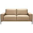 2-SITZER-SOFA  in Echtleder Beige   - Beige/Schwarz, Design, Leder/Metall (180/82/92cm) - Johann Jakob