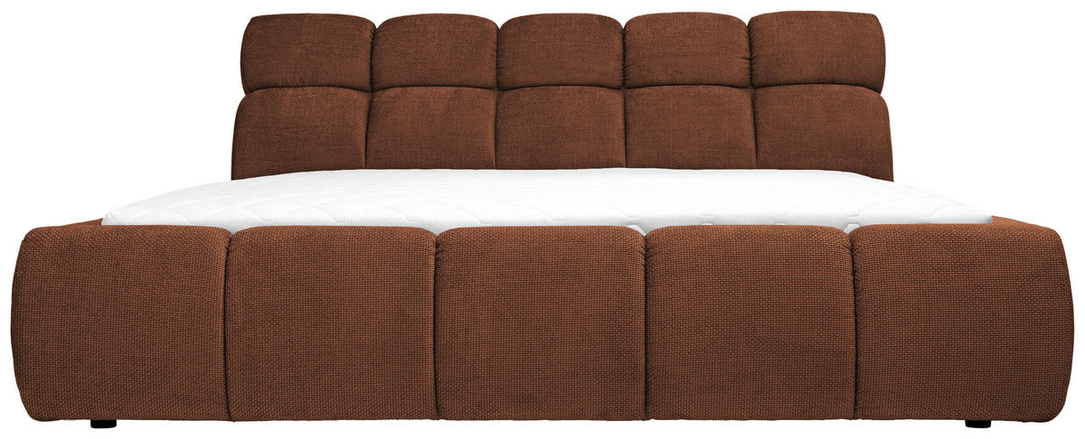 POLSTERBETT Lattenrost, Bettkasten 180/200 cm  in Terracotta  - Terracotta/Schwarz, Design, Holz/Kunststoff (180/200cm) - Esposa
