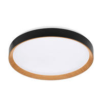 LED-DECKENLEUCHTE Nashville 48/8 cm  - Schwarz/Sonoma Eiche, Basics, Kunststoff/Metall (48/8cm) - Novel