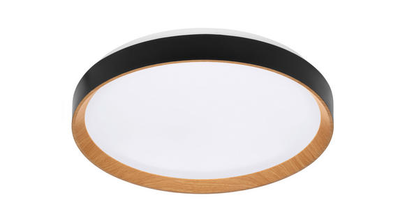 LED-DECKENLEUCHTE Nashville 48/8 cm  - Schwarz/Sonoma Eiche, Basics, Kunststoff/Metall (48/8cm) - Novel