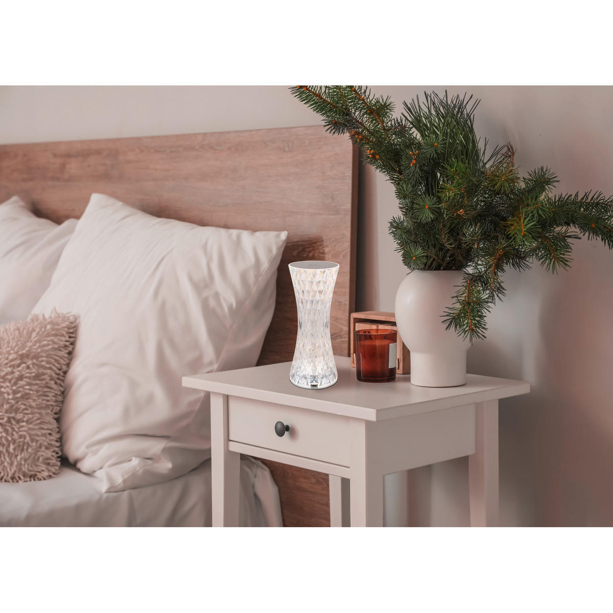 LED DÍSZLÁMPA - áttetsző, Basics, műanyag (8/18,5cm)