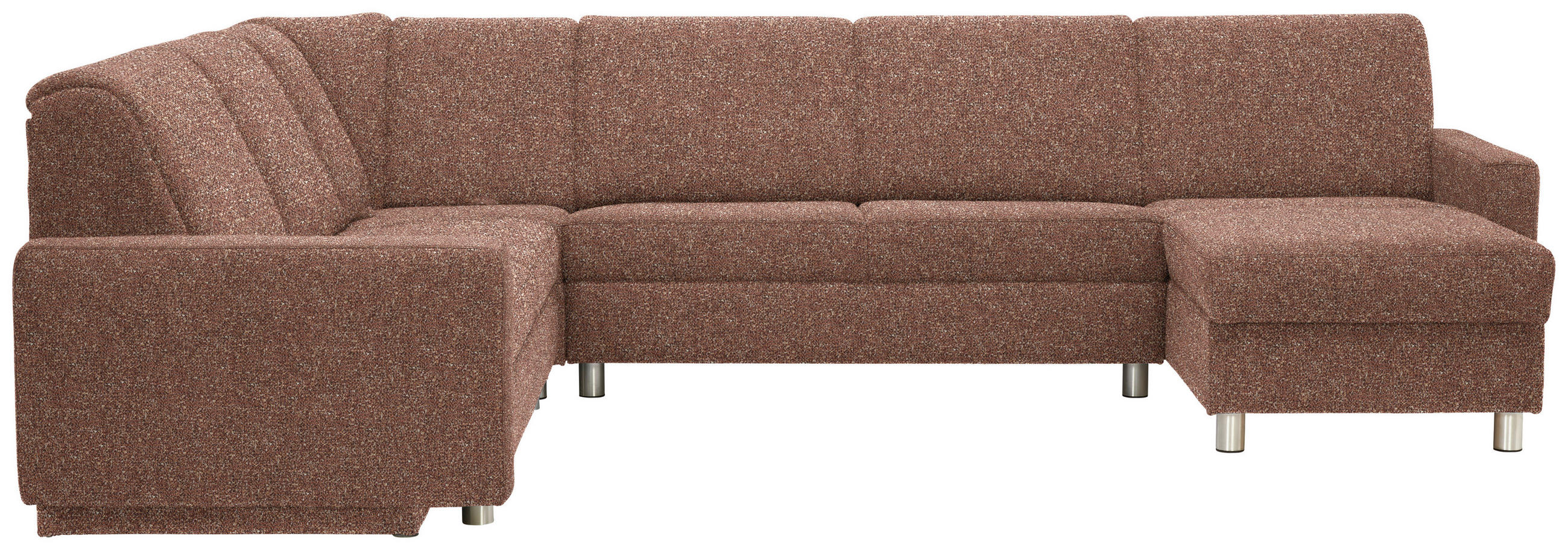 WOHNLANDSCHAFT  in Mikrovelours Terracotta  - Terracotta/Alufarben, KONVENTIONELL, Kunststoff/Textil (236/322/158cm) - Sedda