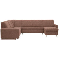 WOHNLANDSCHAFT  in Mikrovelours Terracotta  - Terracotta/Alufarben, KONVENTIONELL, Kunststoff/Textil (236/322/158cm) - Sedda