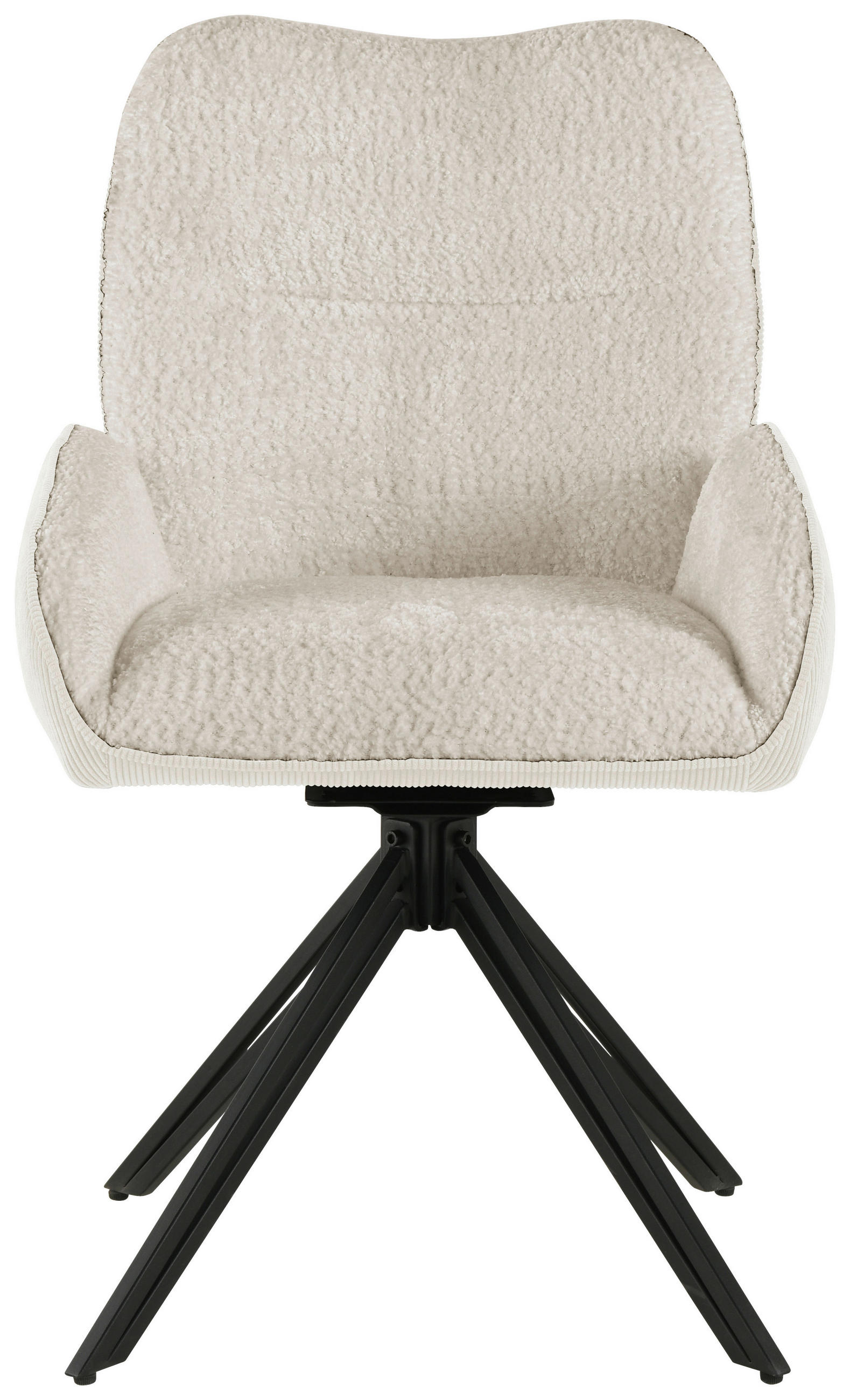 ARMLEHNSTUHL  in Eisen Chenille, Cord  - Beige/Schwarz, LIFESTYLE, Holz/Textil (54/87/62cm) - MID.YOU