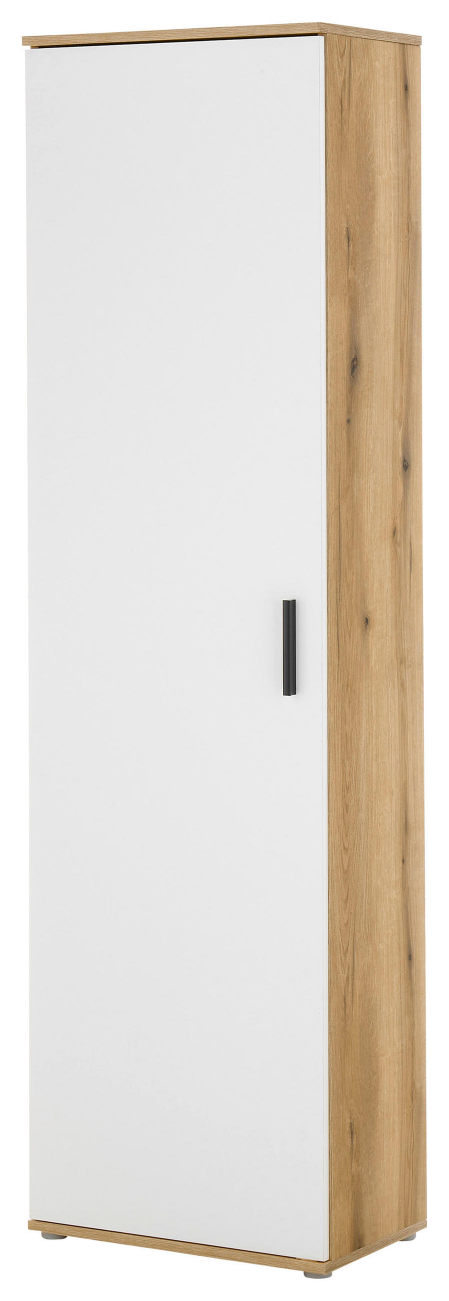 ORMAR ZA PREDSOBLJE  bela, boja hrasta  - siva/boja hrasta, Osnovno, pločasti materijal/plastika (55/195/35cm) - MID.YOU