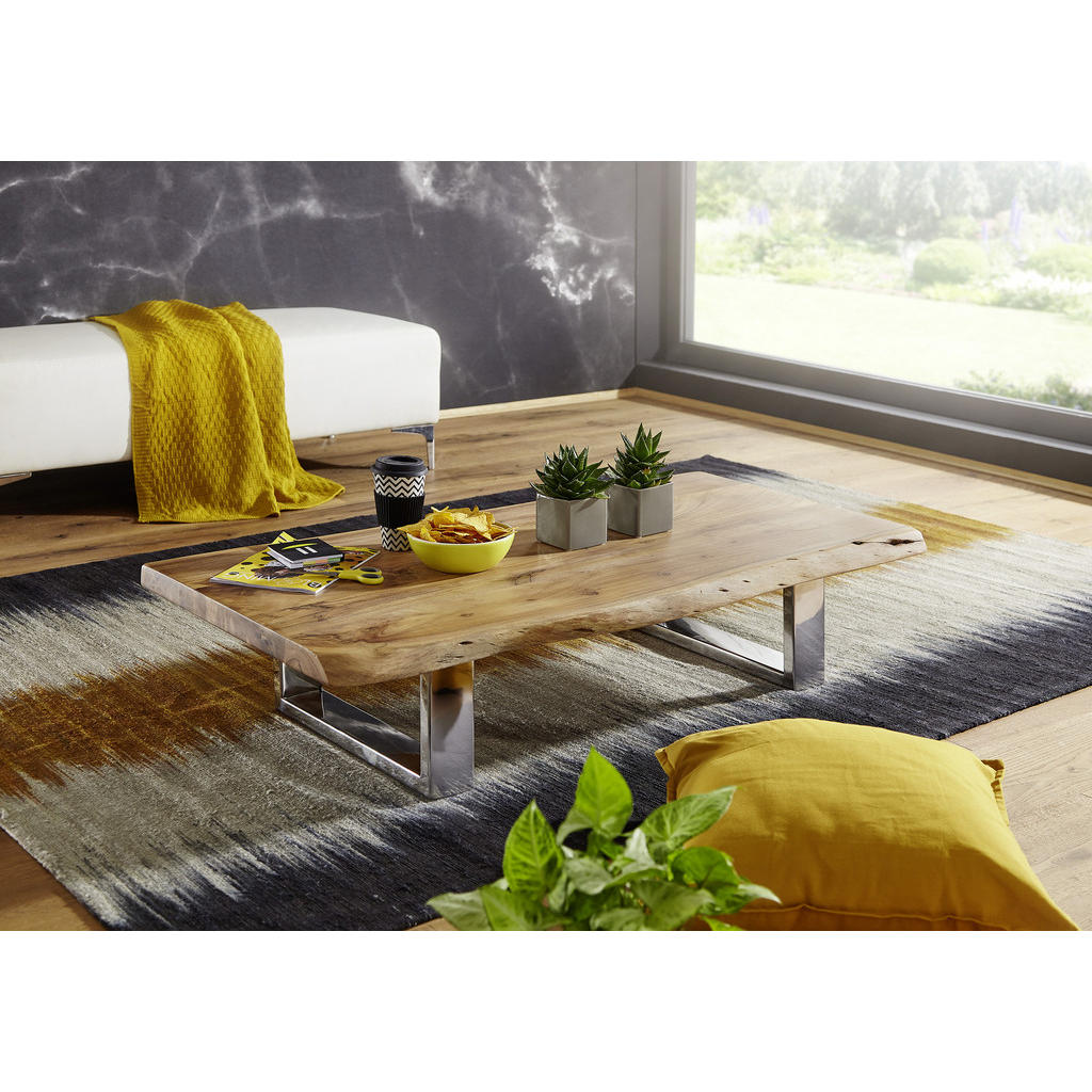 Thumbnail - Mid.you Couchtisch, Akazie, Holz, Akazie, massiv, rechteckig, Kufe, 58x25x115 cm, einfacher Aufbau, Wohnzimmer, Wohnzimm...