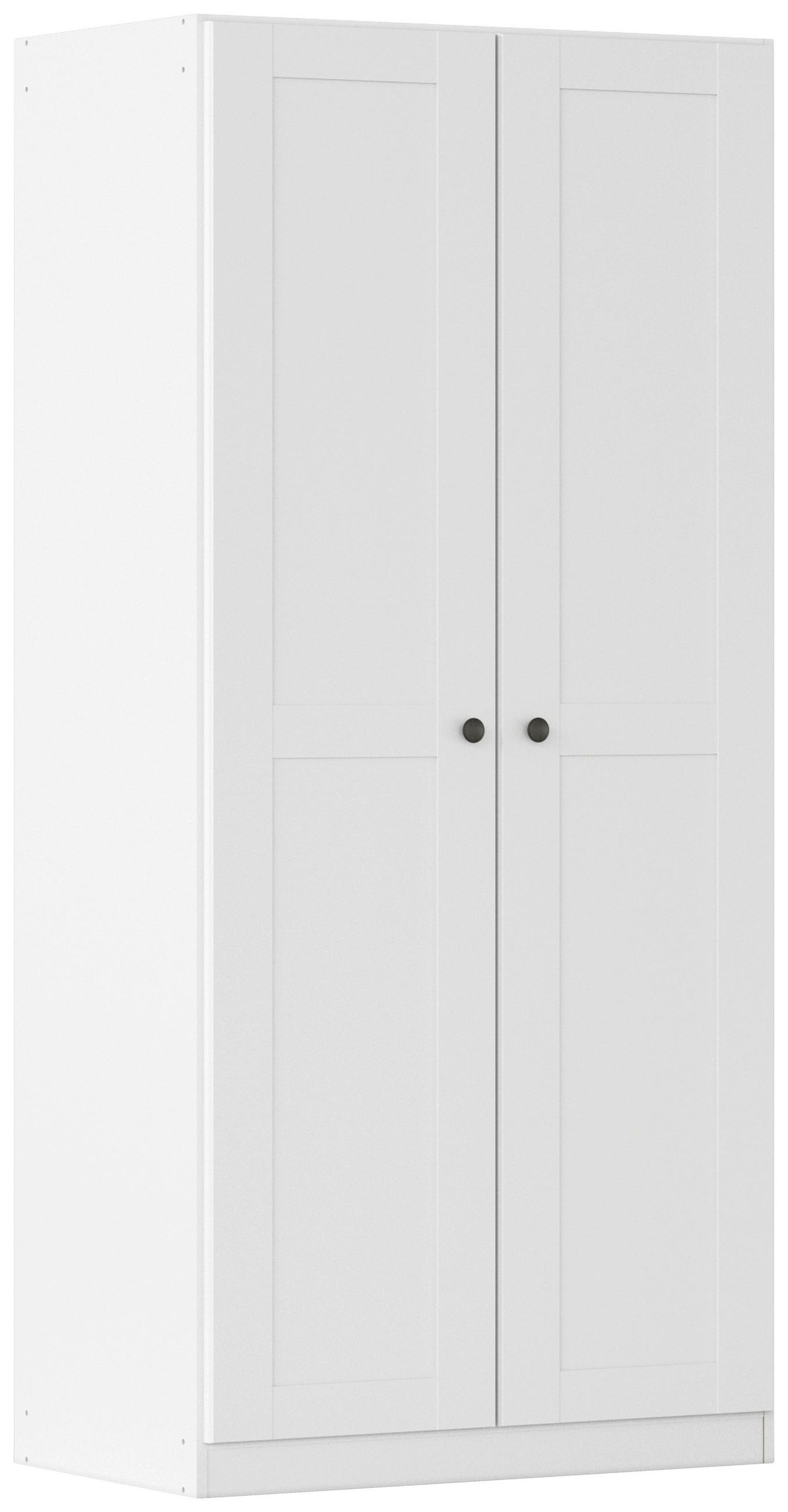 DREHTÜRENSCHRANK 91/197/54 cm,  in Weiß, 2-türig  - Schwarz/Weiß, KONVENTIONELL, Holzwerkstoff/Kunststoff (91/197/54cm) - home24