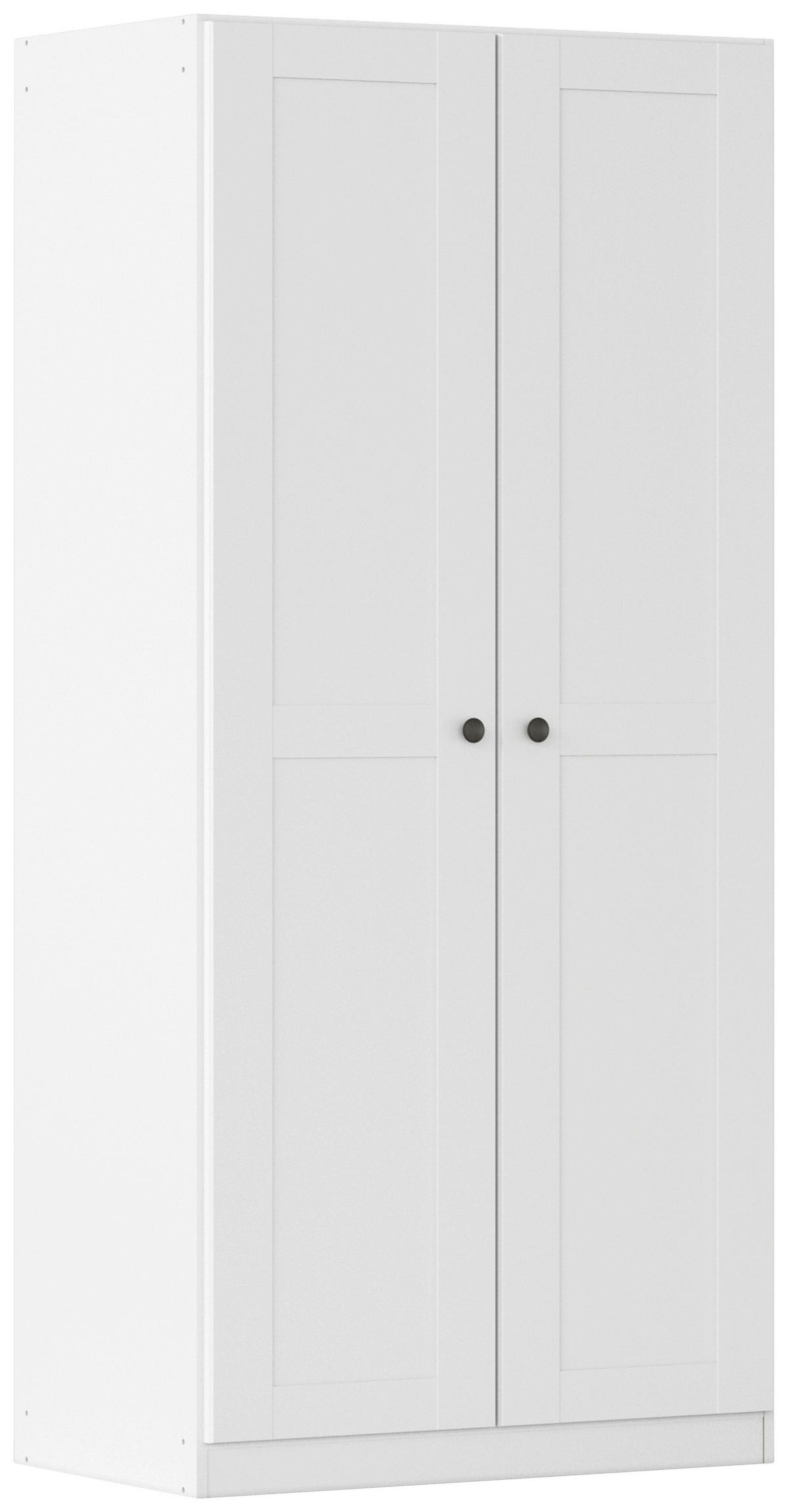 DREHTÜRENSCHRANK 91/197/54 cm,  in Weiß, 2-türig  - Schwarz/Weiß, KONVENTIONELL, Holzwerkstoff/Kunststoff (91/197/54cm) - home24