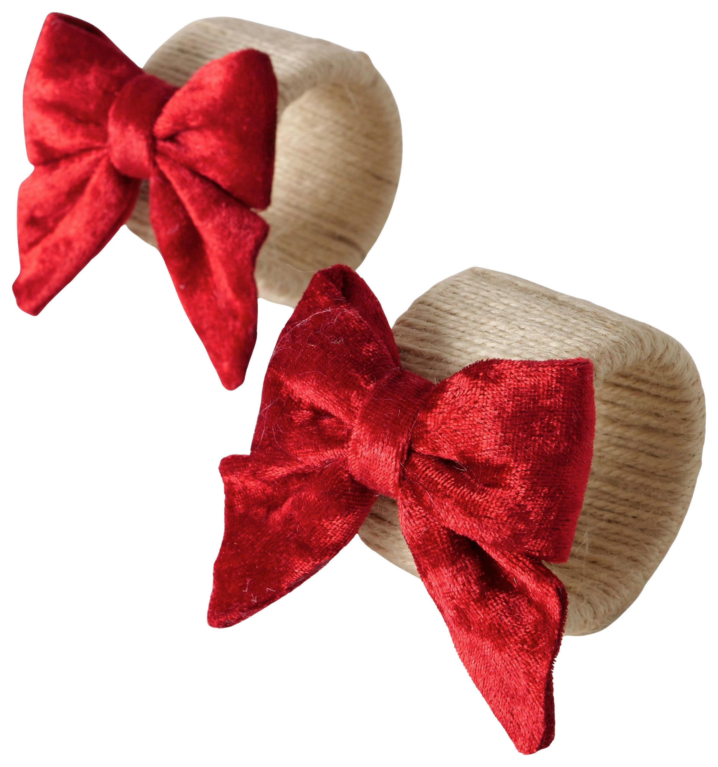 SERVIETTENRING    - Rot/Naturfarben, LIFESTYLE, Kunststoff/Textil (7/8/6,5cm)