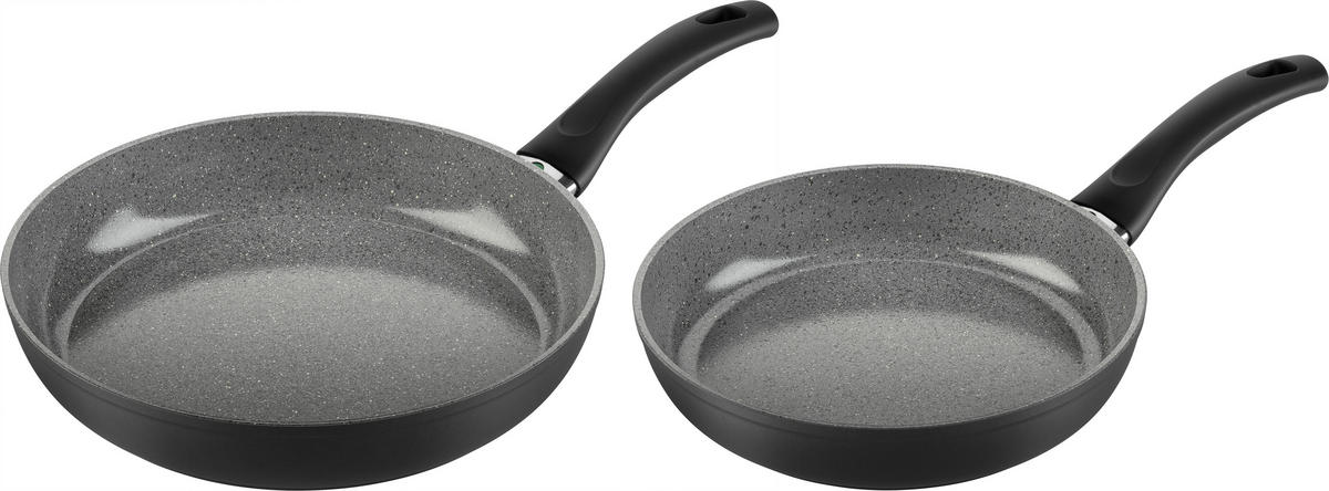 PFANNENSET Bari Ceramic Aluminium 2-teilig  - Schwarz, Basics, Metall (30/13/47cm) - Zwilling