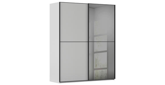 SCHWEBETÜRENSCHRANK 201/223/68 cm 2-türig Grau, Schwarz  - Schwarz/Grau, KONVENTIONELL, Glas/Holzwerkstoff (201/223/68cm) - Novel