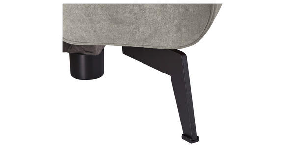 ECKSOFA Hellgrau Chenille  - Hellgrau/Schwarz, KONVENTIONELL, Textil/Metall (257/275cm) - Carryhome