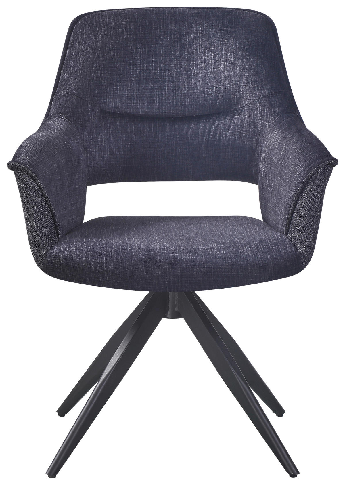 ARMLEHNSTUHL  in Eisen Samt, Webstoff  - Dunkelgrau/Schwarz, KONVENTIONELL, Textil/Metall (62/86/64cm) - MID.YOU