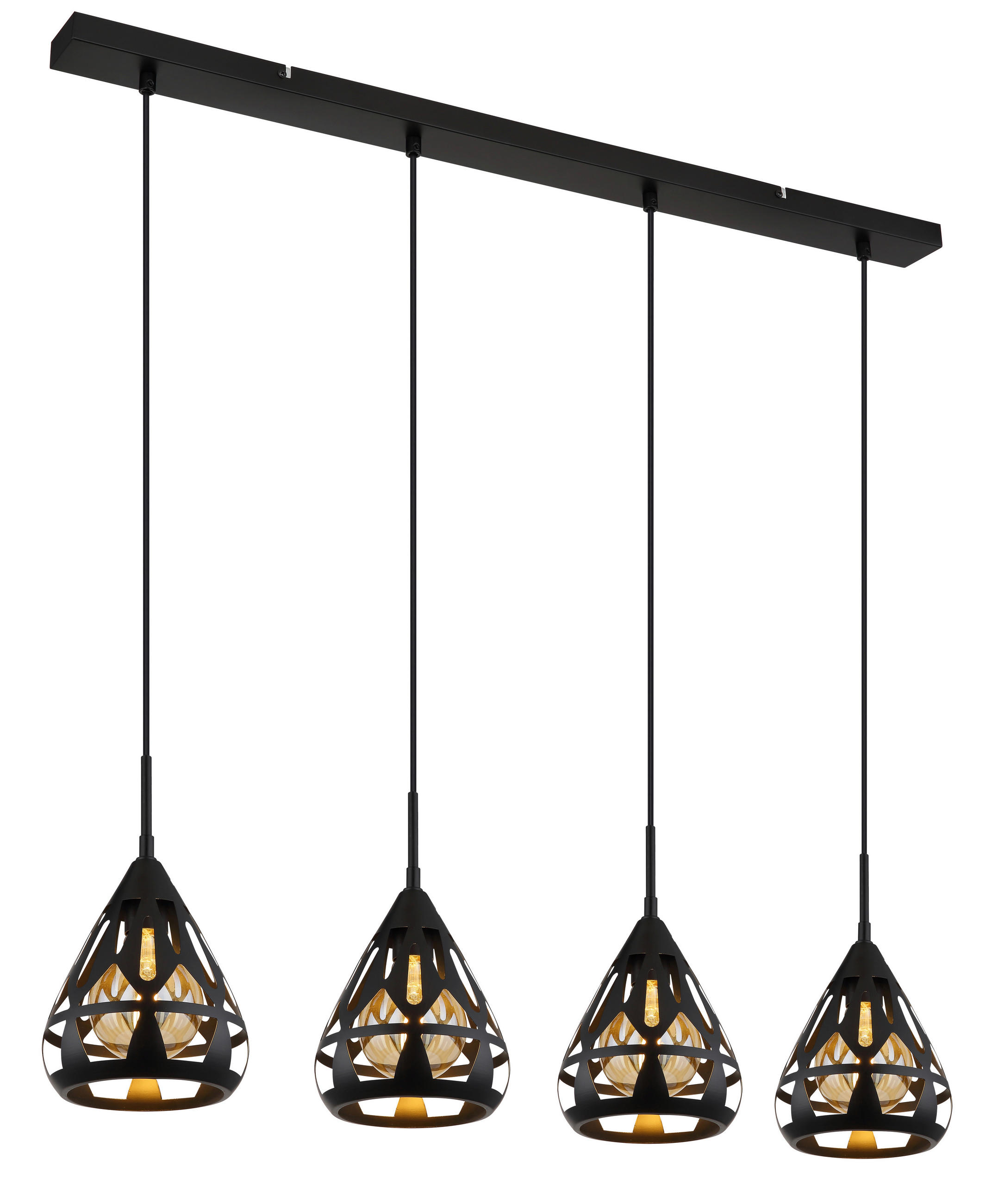 HÄNGELEUCHTE 92/17/120 cm    - Schwarz, Basics, Kunststoff/Metall (92/17/120cm) - Globo