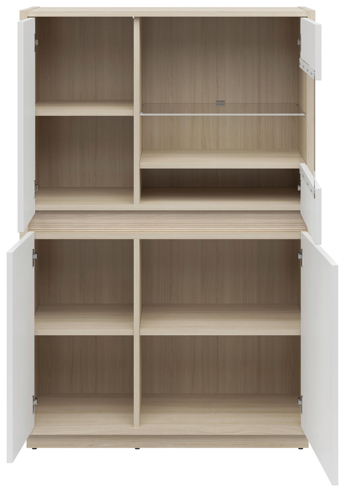 VITRINE Weiss, Eichefarben  95/141,5/42 cm  - Weiss/Eichefarben, Konventionell, Glas/Holzwerkstoff (95/141,5/42cm) - Hom`in