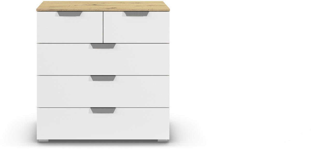 KOMMODE  in 80/81/42 cm  - Chromfarben/Weiß, Design, Holzwerkstoff/Metall (80/81/42cm) - Carryhome