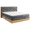 BOXSPRINGBETT 180/200 cm  in Anthrazit, Naturfarben  - Anthrazit/Naturfarben, KONVENTIONELL, Kunststoff/Textil (180/200cm) - Esposa