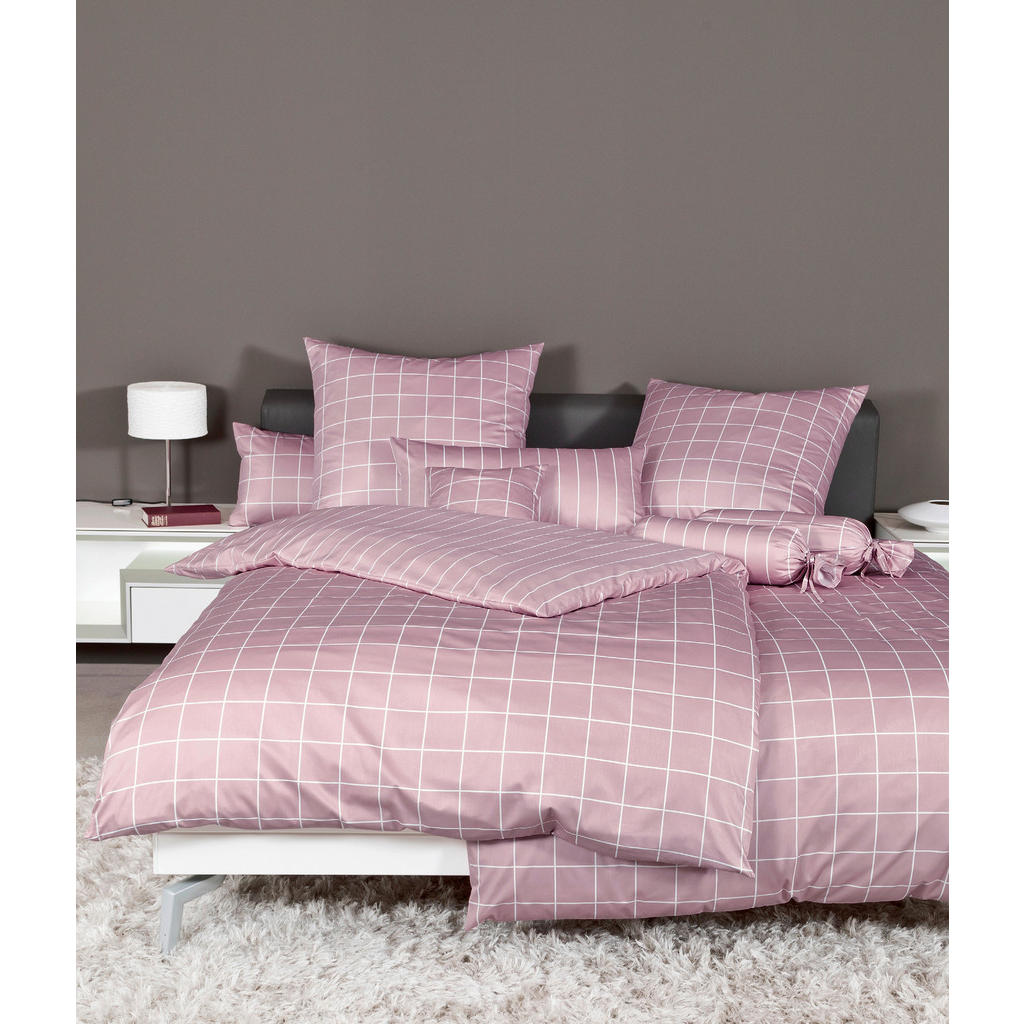 Thumbnail - Janine Wendebettwäsche Giulietta, Rosa, Weiß, Textil, Karo, 135x200 cm, Textiles Vertrauen - Oeko-Tex®, bügelfrei, pfleg...