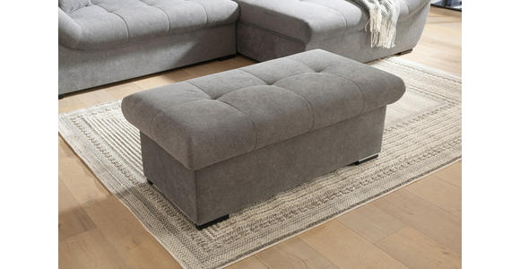 HOCKERBANK 108/42/54 cm Flachgewebe Grau Kunststoff - Schwarz/Grau, Design, Kunststoff/Textil (108/42/54cm) - Xora