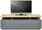 LOWBOARD Eiche massiv Grau, Eichefarben  - Eichefarben/Grau, Design, Holz (170/57/47cm) - Novel