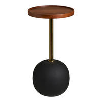 BEISTELLTISCH in Holz 30/30/56 cm  - Schwarz/Braun, Design, Holz/Metall (30/30/56cm) - MID.YOU