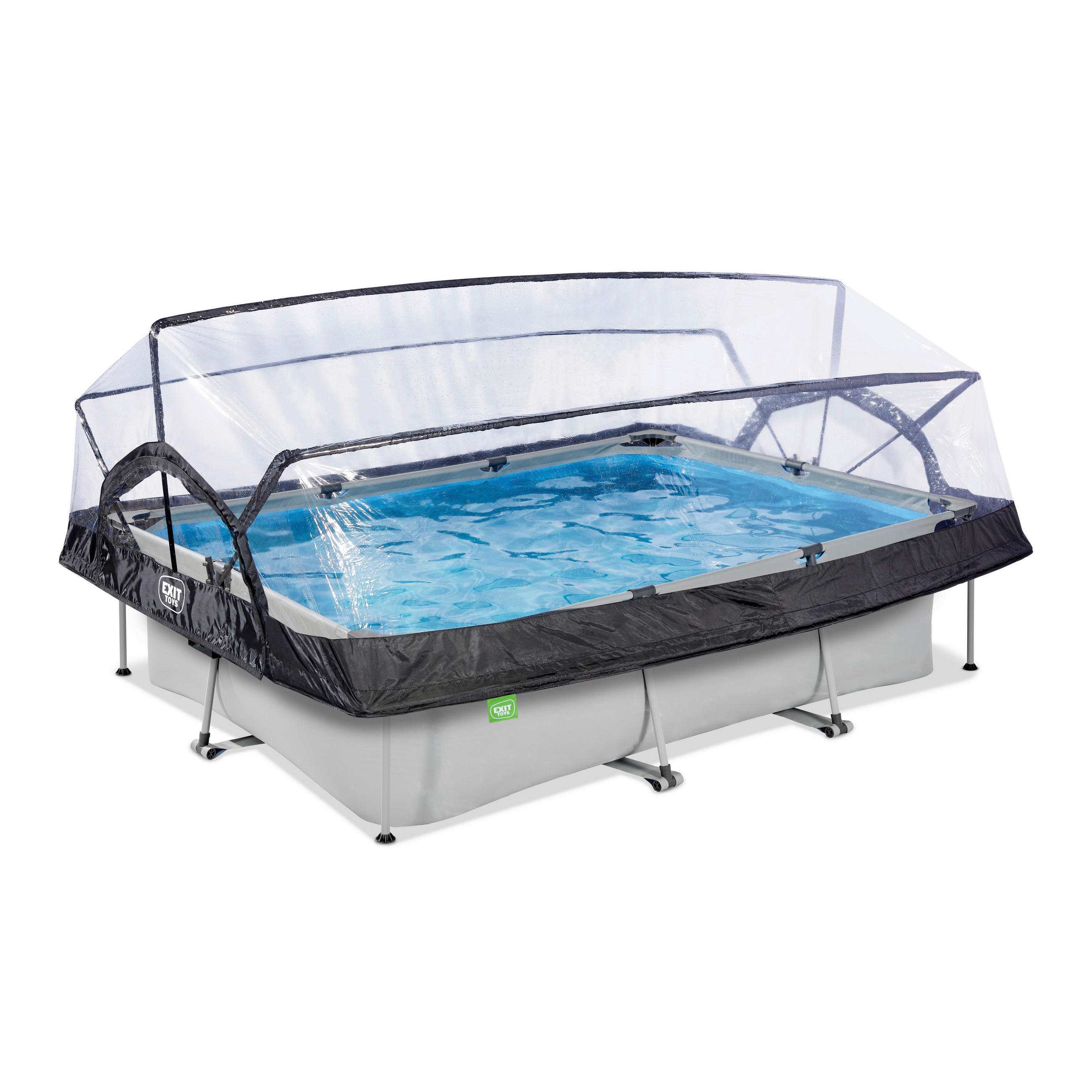 POOL-SET 300/200/65 cm  - Grau, KONVENTIONELL, Kunststoff (300/200/65cm) - EXIT Toys