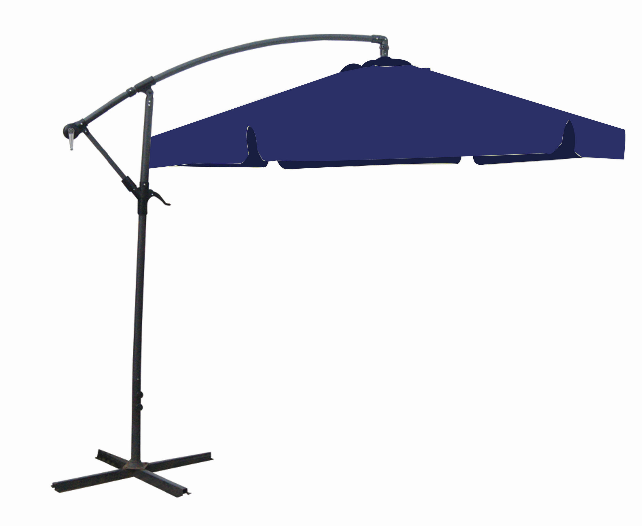 AMPELSCHIRM 300 cm Blau  - Blau/Anthrazit, Basics, Kunststoff/Metall (300/250/300cm) - Gardenson