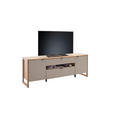 TV-ELEMENT Grau, Schwarz, Eichefarben  185/67/44 cm  - Eichefarben/Anthrazit, Design, Holzwerkstoff/Metall (185/67/44cm) - Hom`in
