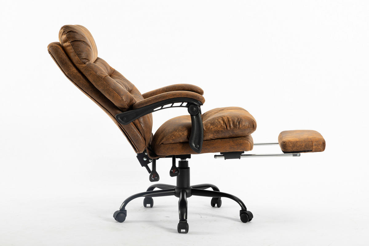 CHEFSESSEL  in Mikrofaser Braun, Schwarz  - Schwarz/Braun, Modern, Kunststoff/Textil (64/114-122/72cm) - MID.YOU