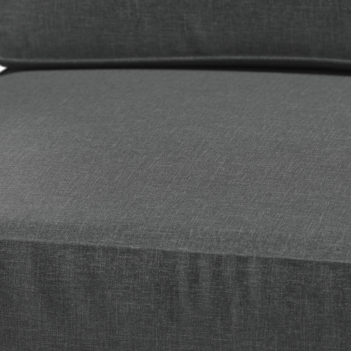 LOUNGEGARNITUR   191/72/75 cm Akazie vollmassiv Aluminium  - Schwarz/Akaziefarben, MODERN, Holz/Textil (191/72/75cm) - Ambia Garden