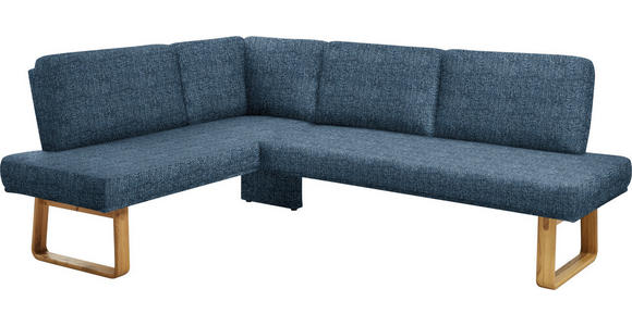 ECKBANK 174/280 cm  in Eichefarben, Dunkelblau  - Eichefarben/Dunkelblau, Design, Holz/Textil (174/280cm) - Dieter Knoll