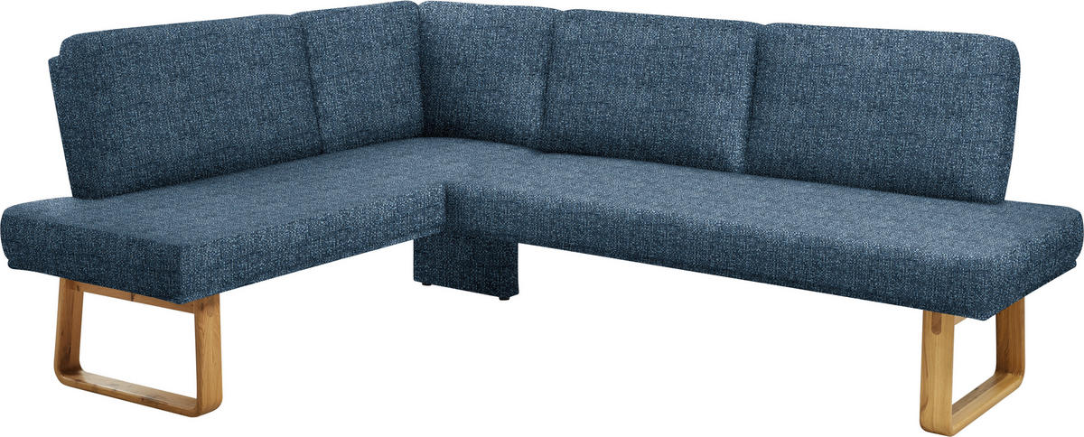 ECKBANK 174/280 cm  in Eichefarben, Dunkelblau  - Eichefarben/Dunkelblau, Design, Holz/Textil (174/280cm) - Dieter Knoll