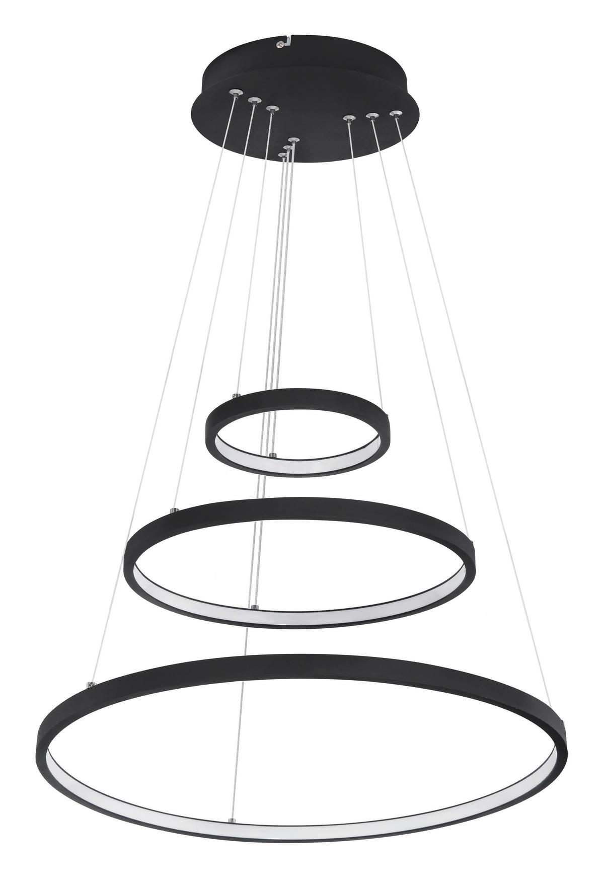 HÄNGELEUCHTE 51/120 cm    - Opal/Schwarz, Basics, Kunststoff/Metall (51/120cm) - Globo