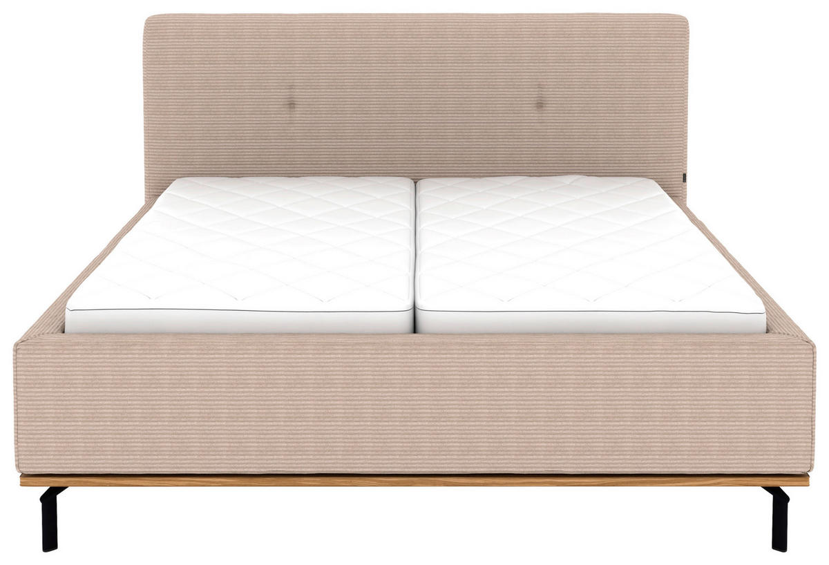 POLSTERBETT Matratze, Lattenrost, Bettkasten 160/200 cm  in Taupe  - Taupe/Graphitfarben, Design, Holz/Textil (160/200cm) - Musterring