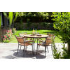GARTENTISCH 110/110/74 cm Holz rund  - Anthrazit/Teakfarben, KONVENTIONELL, Holz/Metall (110/110/74cm) - Gardenson