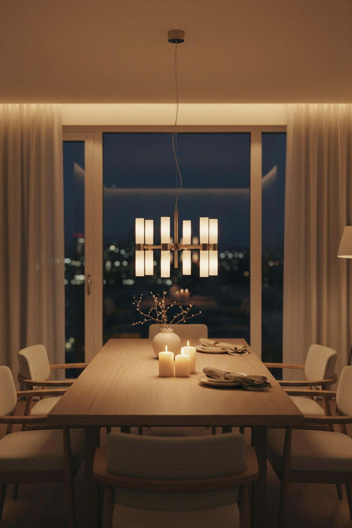 PENDELLEUCHTE Elara 60/48/60 cm  - Edelstahlfarben/Weiß, Basics, Glas/Metall (60/48/60cm) - Markslöjd