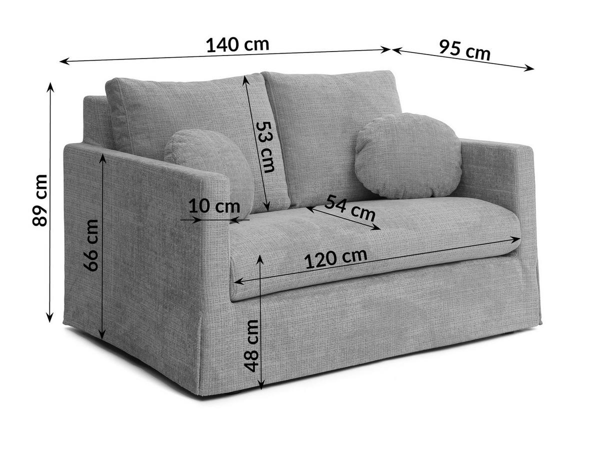 2-SITZER-SOFA PAPHOS Chenille Hellgrau  - Hellgrau/Schwarz, Design, Kunststoff/Textil (140/89/95cm) - P & B