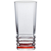 LONGDRINKGLAS 335 ml - Klar/Rot, KONVENTIONELL, Glas (6,8/14cm) - Homeware