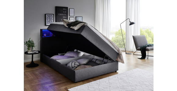 BOXSPRINGBETT 120/200 cm in Anthrazit - Anthrazit/Schwarz, Design, Holz/Textil (120/200cm) - Xora