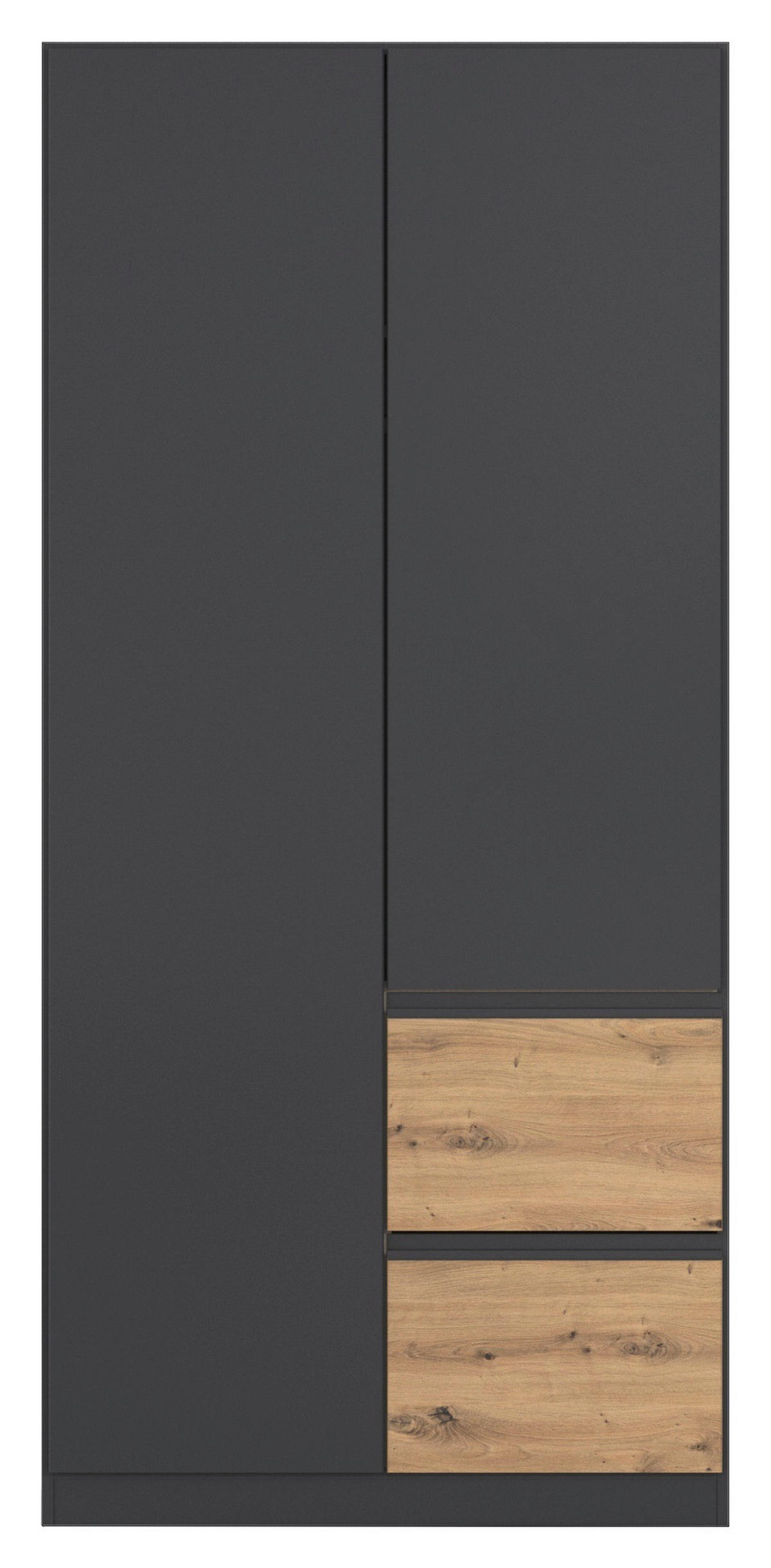 DREHTÜRENSCHRANK in Grau, Eiche Artisan  - Eiche Artisan/Grau, Modern, Holzwerkstoff (91/197/54cm) - Rauch Möbel
