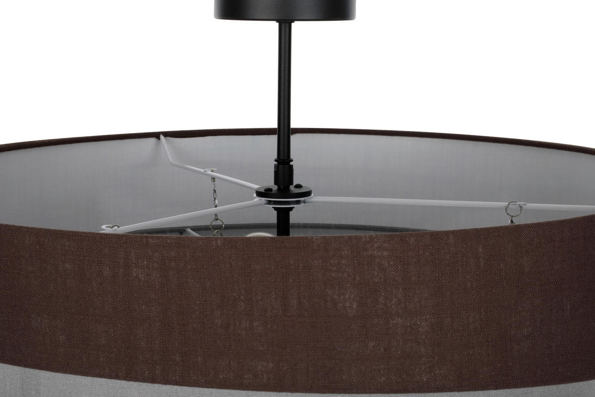 DECKENLEUCHTE Fiona 56/37 cm  - Khaki/Schwarz, Design, Textil/Metall (56/37cm) - Novel