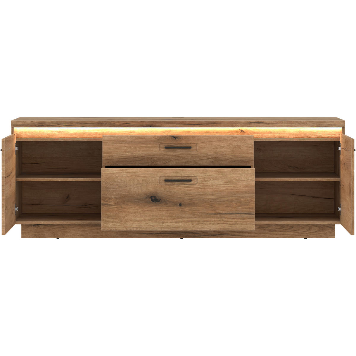 SKRINKA POD TV, farba duba, 180/64,4/44,6 cm - čierna/farba duba, Basics, kov/kompozitné drevo (180/64,4/44,6cm) - Hom`in