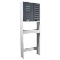 SKÅP FÖR TVÄTTMASKIN 63/179/23 cm  i antracit, vit  - vit/antracit, Trend, trämaterial (63/179/23cm) - MID.YOU