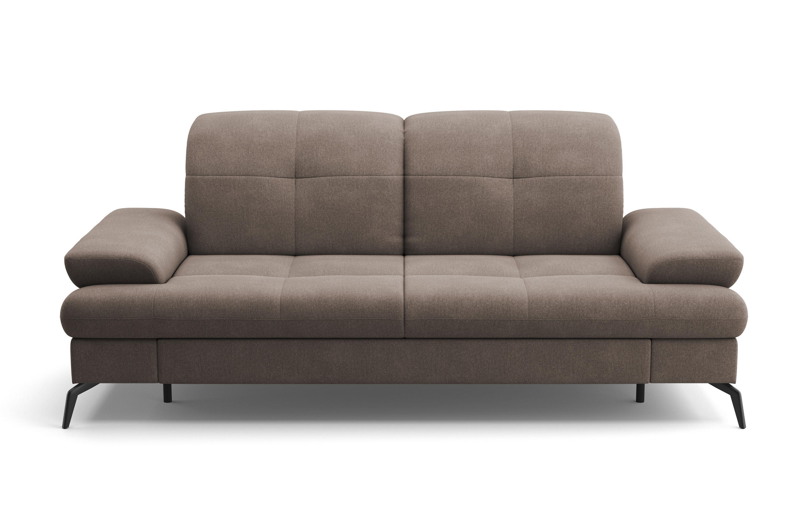 2,5-SITZER in Flachgewebe Schlammfarben  - Schlammfarben/Schwarz, KONVENTIONELL, Textil/Metall (202/90/122cm) - Sit & More