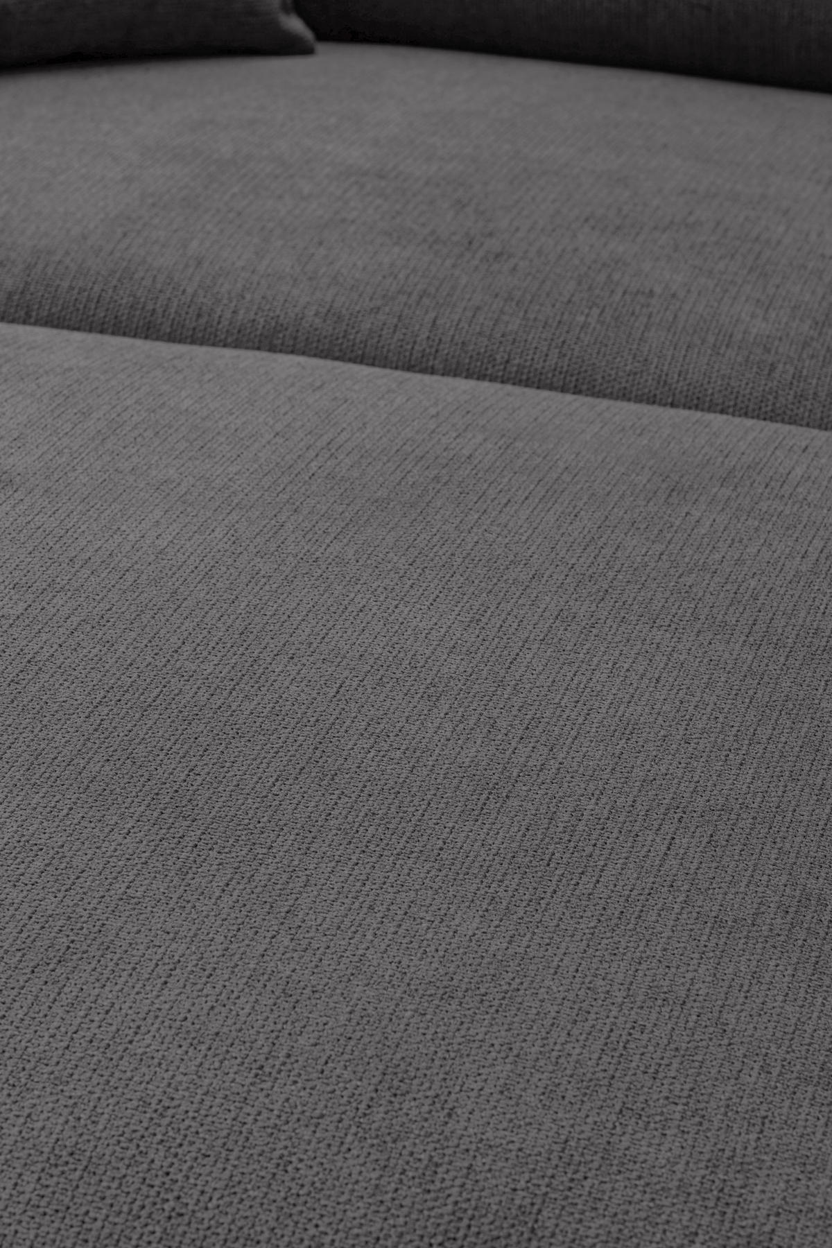 ECKSOFA Taupe Webstoff  - Taupe/Schwarz, KONVENTIONELL, Textil/Metall (196/304cm) - Hom`in