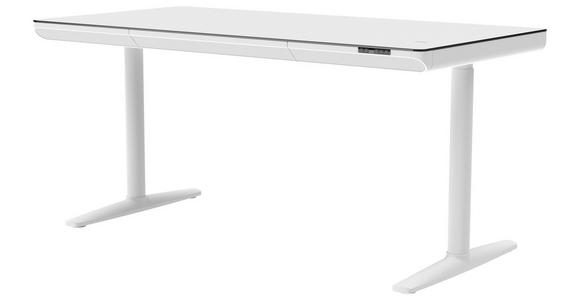 SCHREIBTISCH höhenverstellbar - Weiß, Design, Holzwerkstoff/Kunststoff (160/80/73-118cm) - Novel