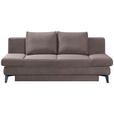 SCHLAFSOFA Cord Taupe  inkl. Bettkasten, Schlaffunktion, Armteilverstellung  - Taupe/Schwarz, Design, Textil/Metall (200/85/90cm) - Novel