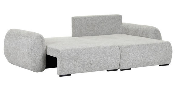 ECKSOFA Grau Flachgewebe Zierkissen, Rückenkissen, Bettkasten, Schlaffunktion, Rücken echt, Liegefläche im Originalstoff  - Schwarz/Grau, KONVENTIONELL, Kunststoff/Textil (250/145cm) - Carryhome